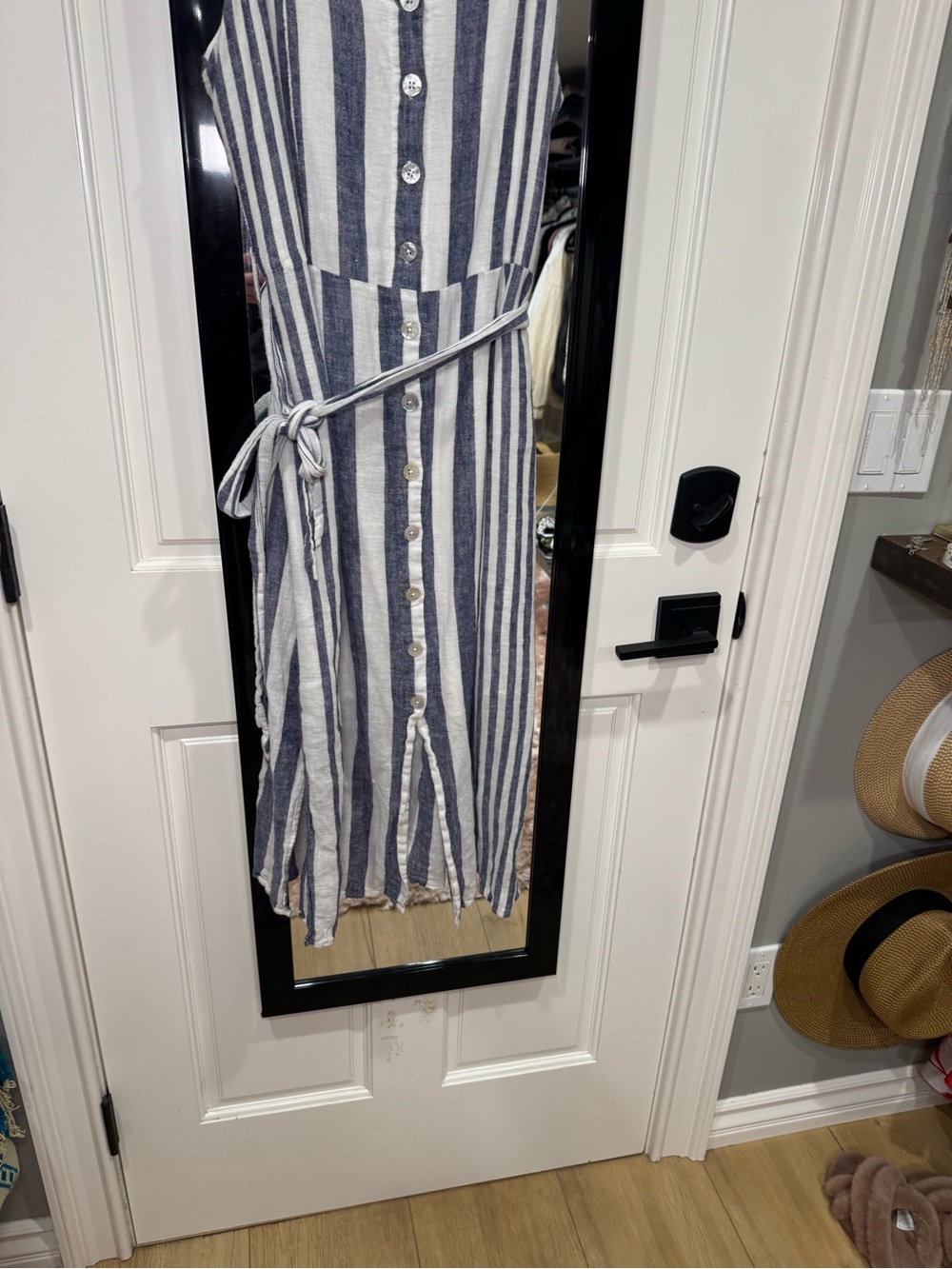 Rails Blue and White Striped Maxi Dress with Tie Waist size small - Picture 5 of 11